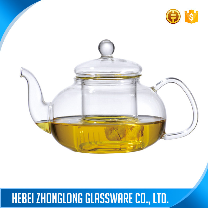 HOT! customized chinese glass tea kettle with infuser wholesale