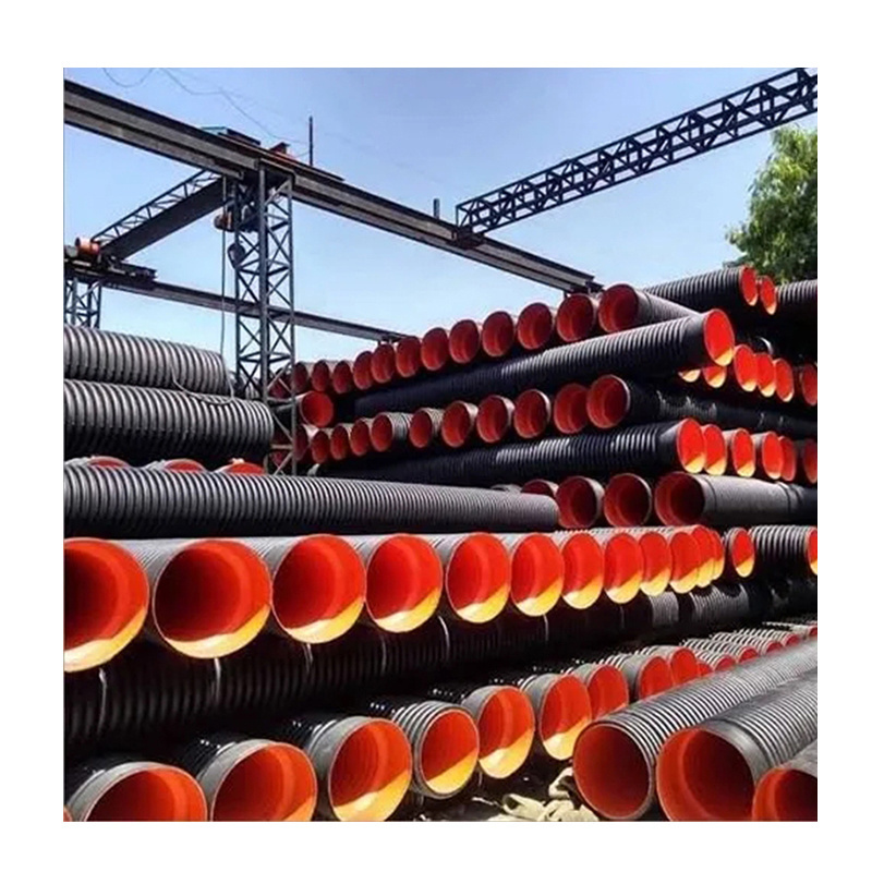 PE double wall corrugated pipe High quality HDPE For drainage Customized Plastic culvert pipe SN4 SN8 110-800mm