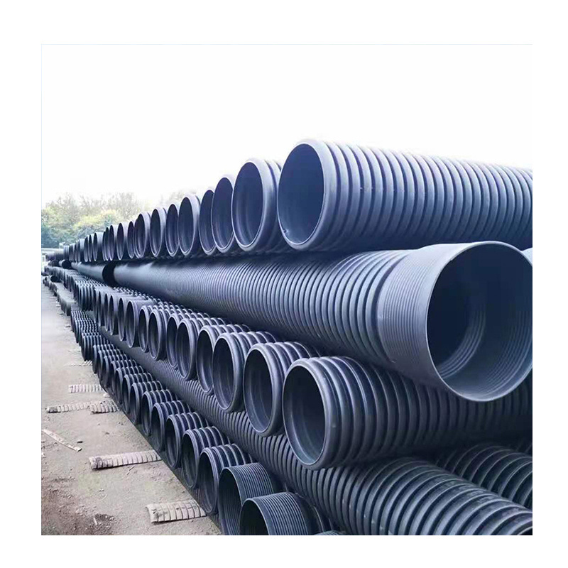 Factory supply SN8 buried drain pipe double wall polyethylene HDPE sewer pipe price list