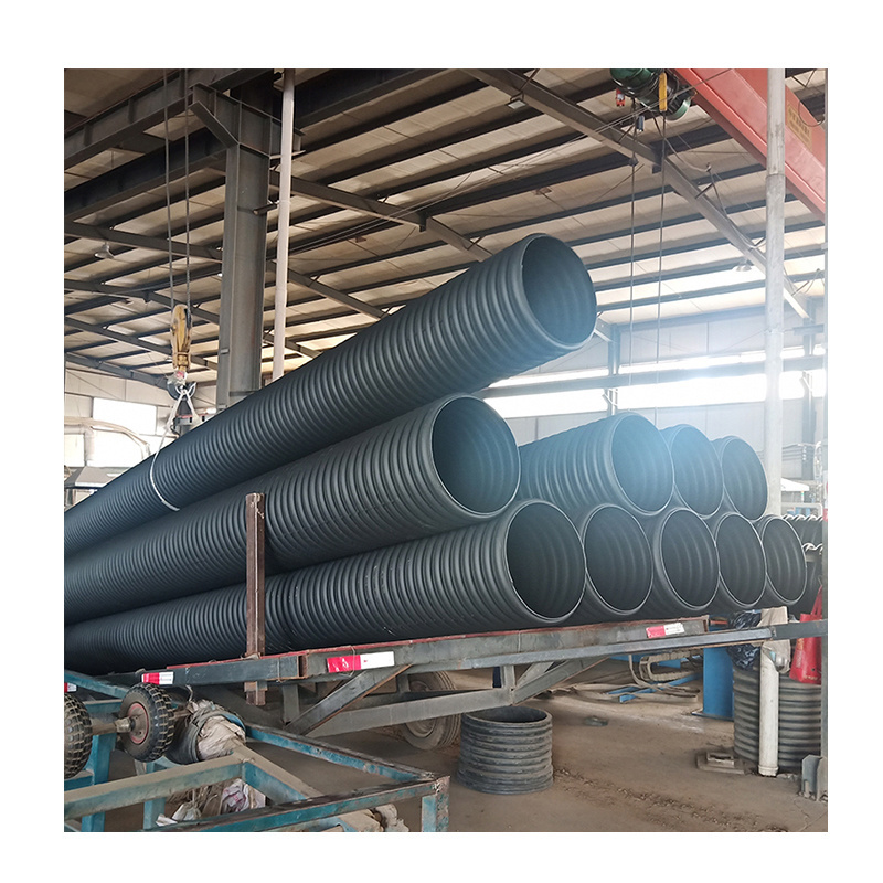 HDPE material black plastic drain culvert 2 4 inches HDPE Twin Wall Corrugated Tubes for Subsoil Drainage sewage pipe