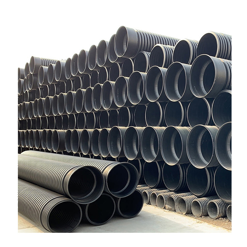 PE double wall corrugated pipe High quality HDPE For drainage Customized Plastic culvert pipe SN4 SN8 110-800mm