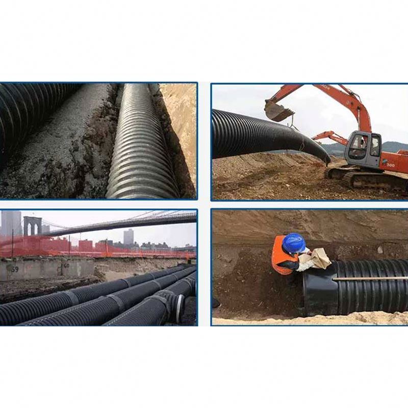 Wholesale HDPE ISO4427 18 inch 30 inch Double Wall corrugated HDPE  pipe Cheap Culvert Pipe