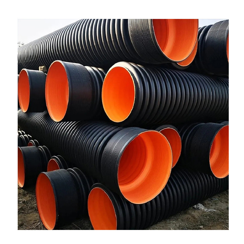 Hdpe Double Wall Corrugated Pipe SN6 800MM Drainage Pipe Dwc Hdpe Plastic Tubes/culvert Pipe/100 Corrugated Pipe