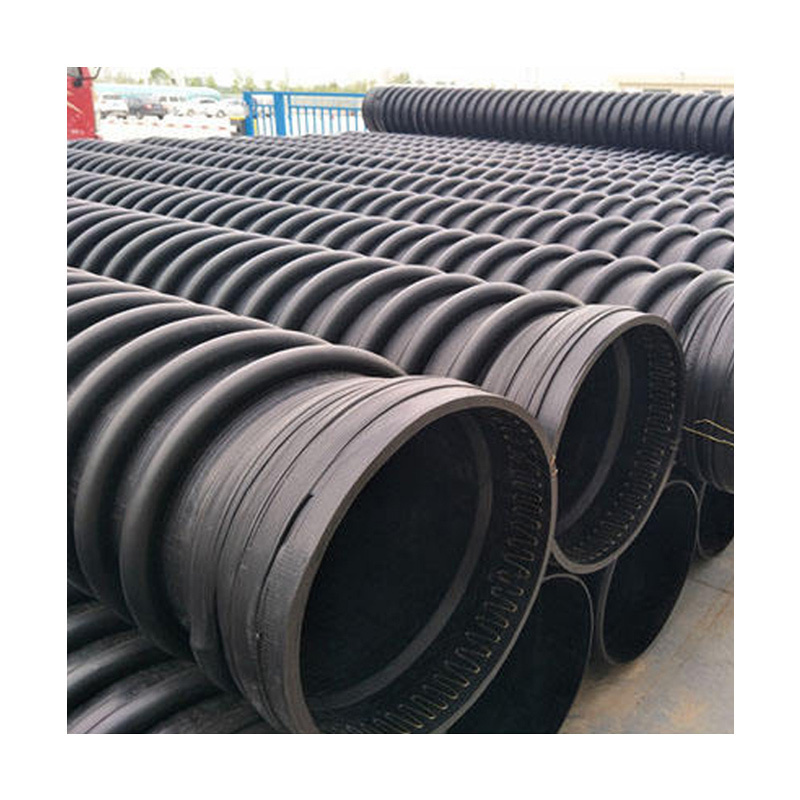 PE Krah Pipe Drainage and Sewerage Large Diameter Tube Underground Big Water Flow Pipes SN4 SN8 SN12.5 Corrugated Pipe