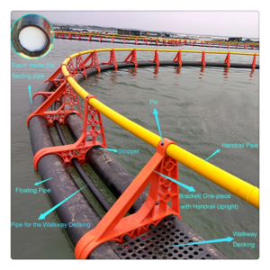 Diameter 30 meters round hdpe floating aquaculture traps for fish farming