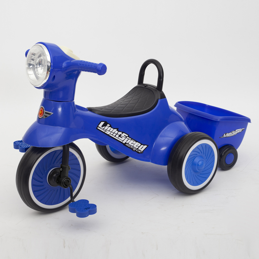 2024 New China Wholesale Plastic Multi Function Wheel Lights Three Wheel Kids Tricycle With Trailer