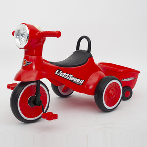 2024 New China Wholesale Plastic Multi Function Wheel Lights Three Wheel Kids Tricycle With Trailer