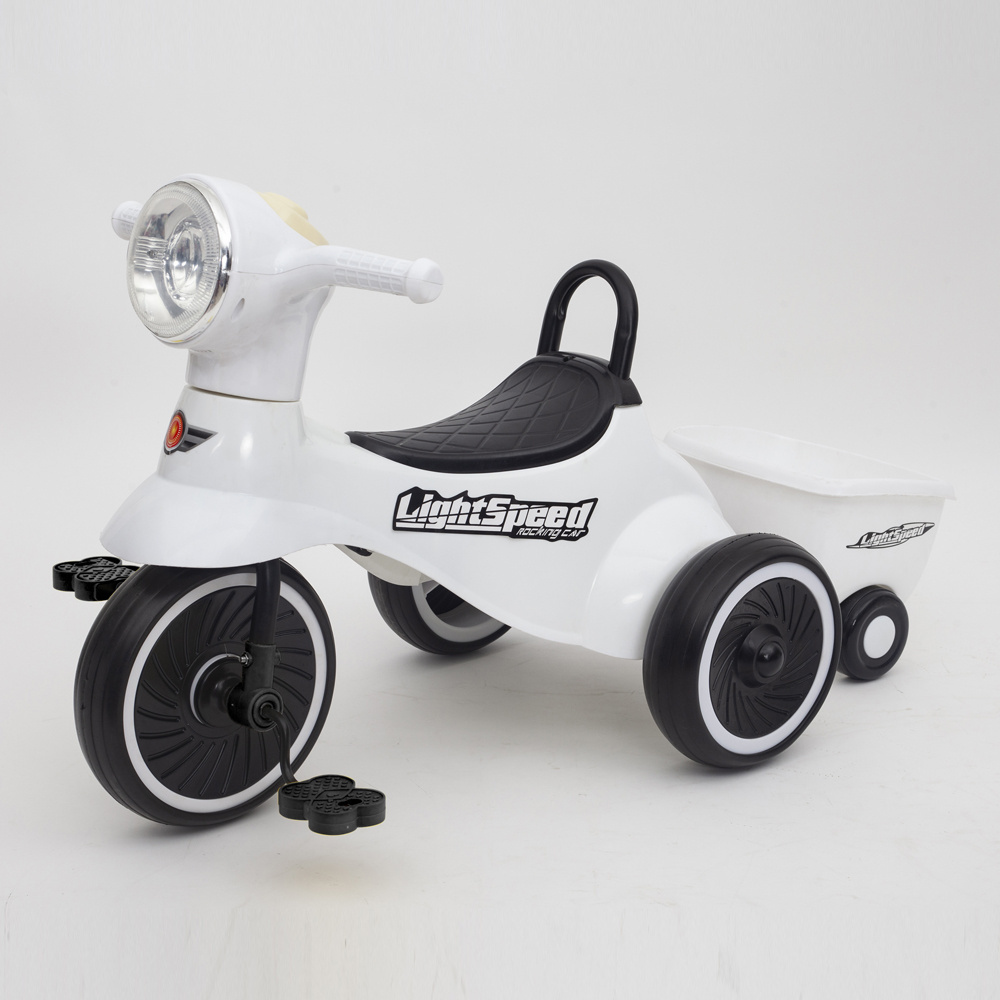 2024 New China Wholesale Plastic Multi Function Wheel Lights Three Wheel Kids Tricycle With Trailer