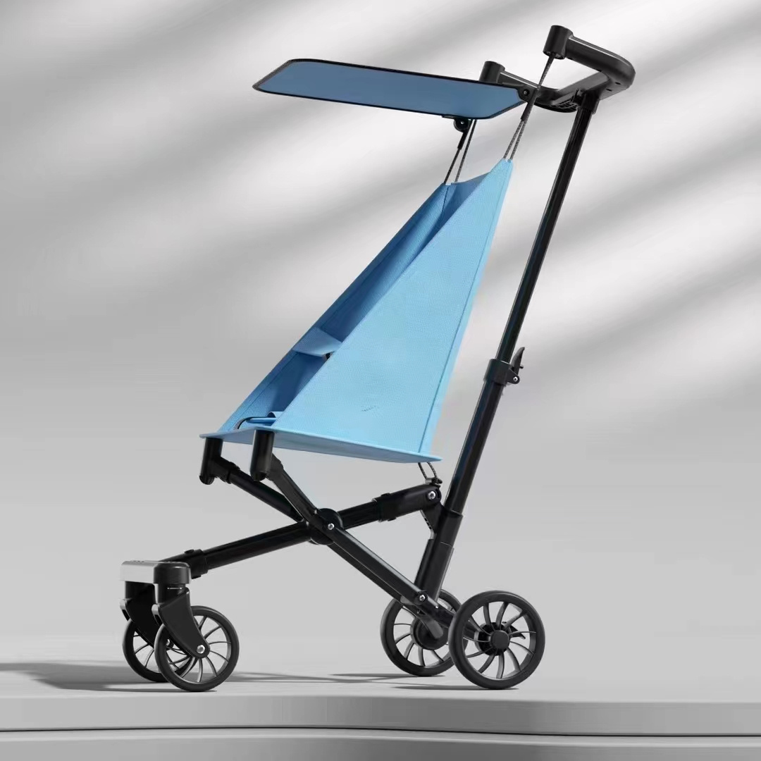 Cheap four fold aluminum alloy portable flip cart/0-6 year old outdoor travel portable baby umbrella cart for sale