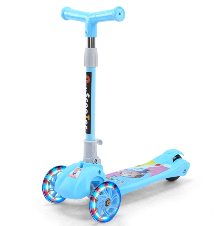 Wholesale Adjustable One Click Folding 3 Wheel Stainless Steel Children Foot Scooter