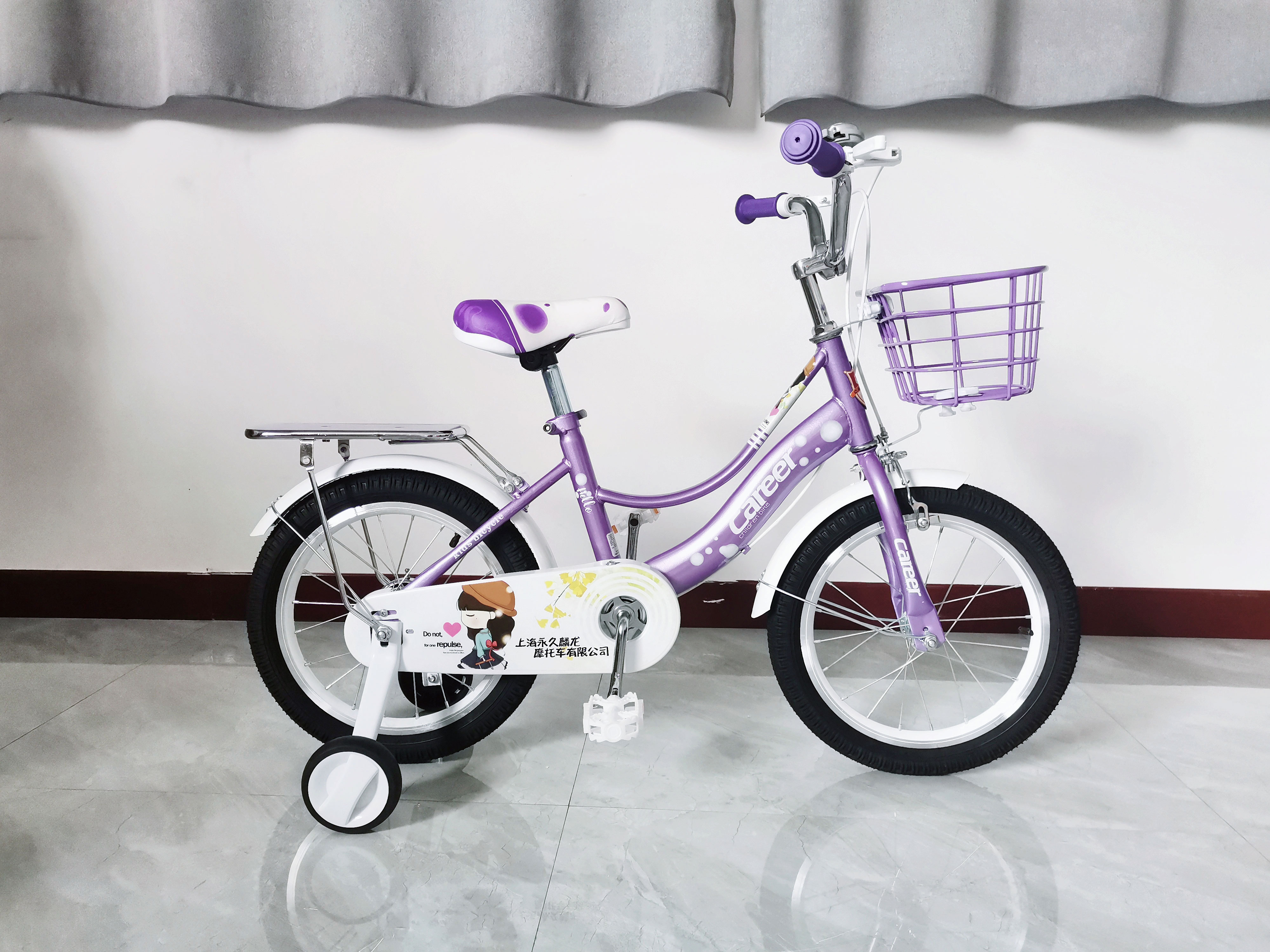 High quality 3-12 year old kids bike with basket training wheels girls kids bike