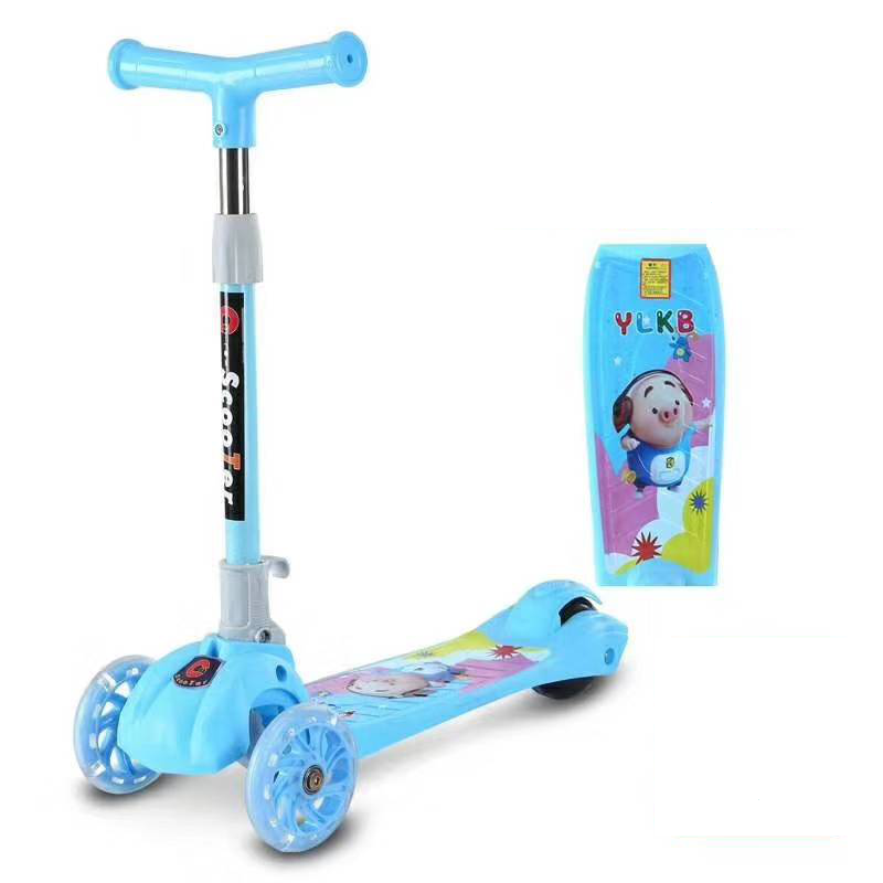 Wholesale Adjustable One Click Folding 3 Wheel Stainless Steel Children Foot Scooter