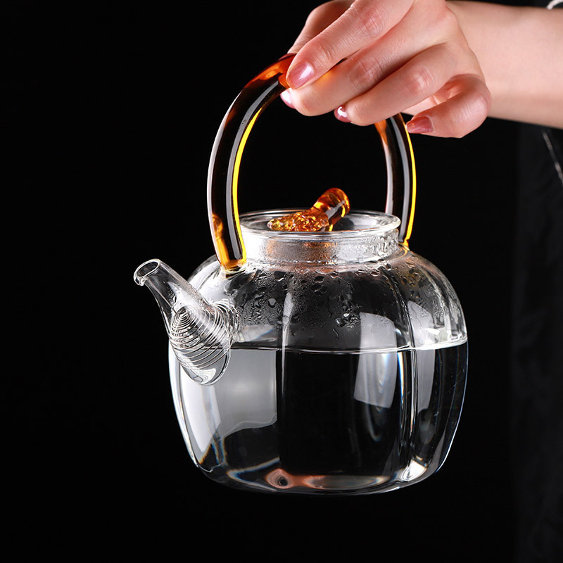 2022 Household kung fu tea set with high borosilicate glass girder kettle electric pottery oven steaming water tea making teapot