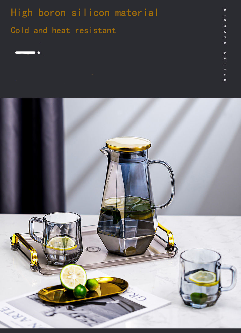 Factory Hot Selling Cheap Price High borosilicate glass pitcher drinking water jug set