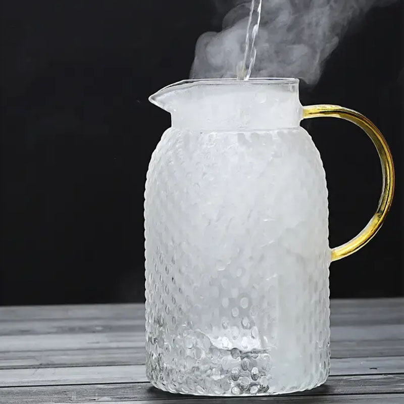 Glass cold kettle 1L 1.2L 1.5L 2L Handmade High Borosilicate glass tea kettle with handle