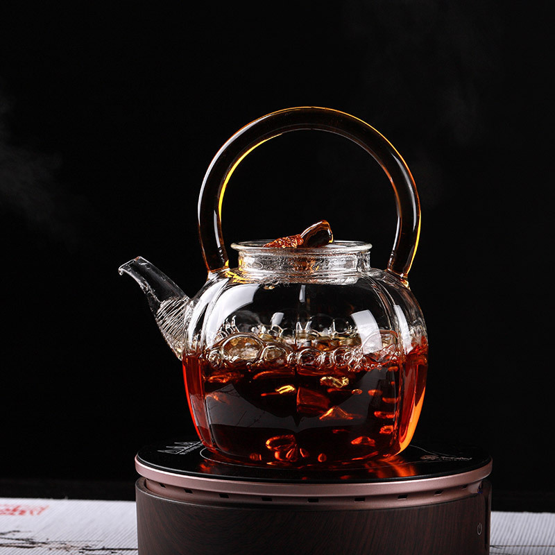 2022 Household kung fu tea set with high borosilicate glass girder kettle electric pottery oven steaming water tea making teapot