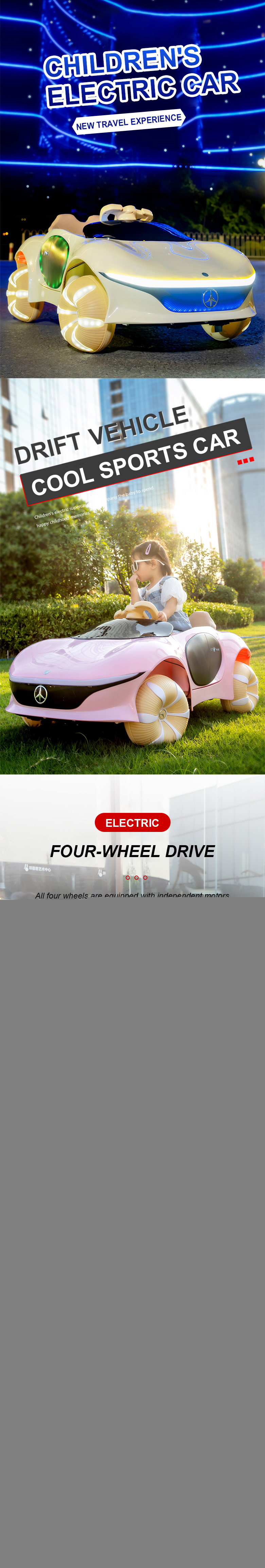 Children's electric vehicle four wheel remote control dual drive cycling toy car baby car kids electric car