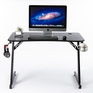 HC Black steel gaming computer table computer gaming table mesa gamer