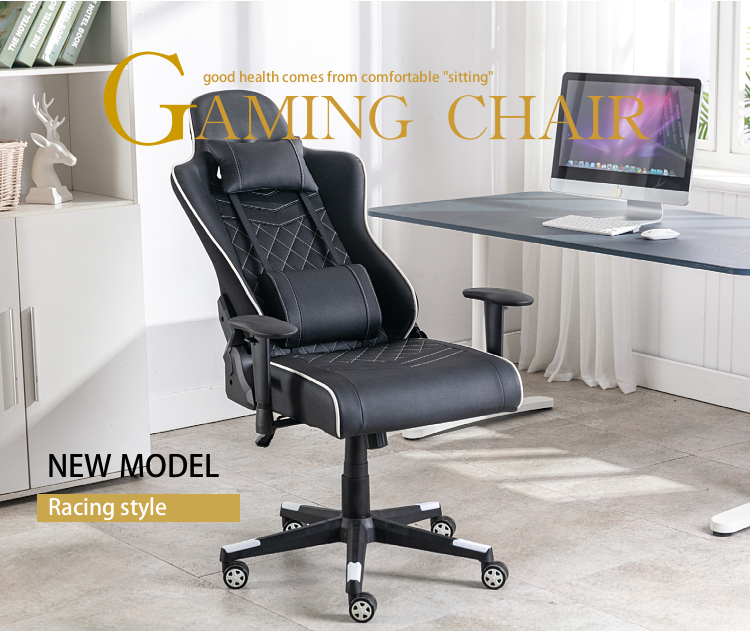 luxury pu covered cushions oem pc silla gamer ergonomic swivel game chair gaming