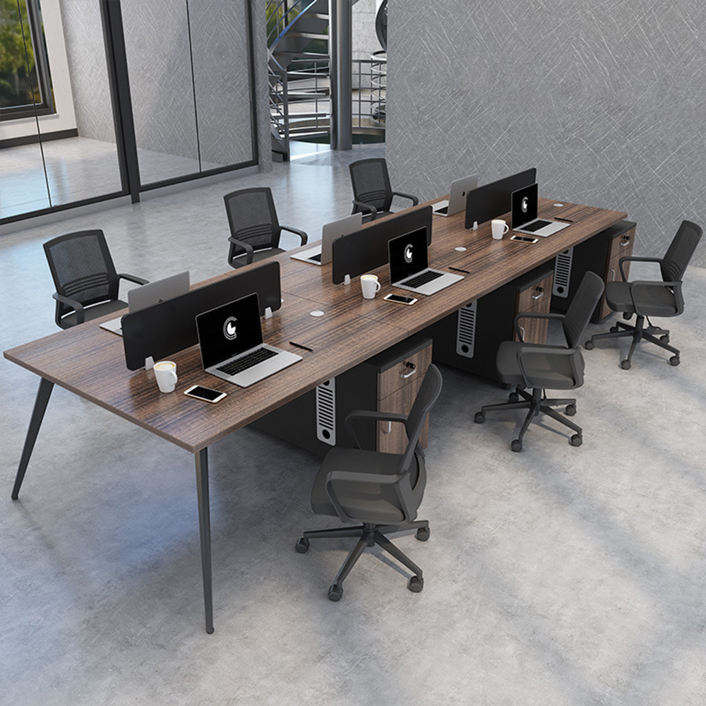 HC Modern Staff Desk Office Table Design And Chairs 6-8 Person Workstation office desk For Office Furniture