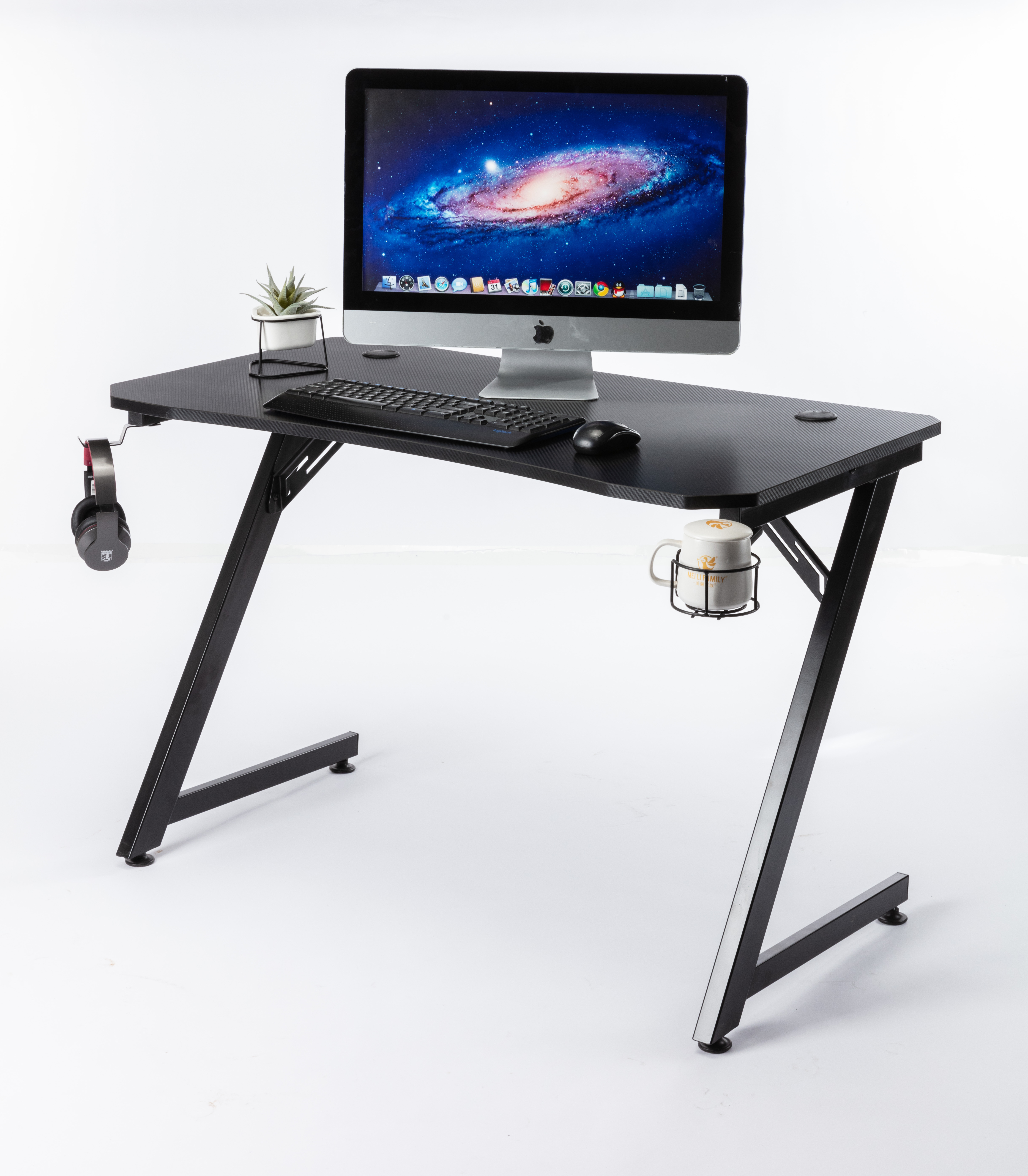 HC Black steel gaming computer table computer gaming table mesa gamer