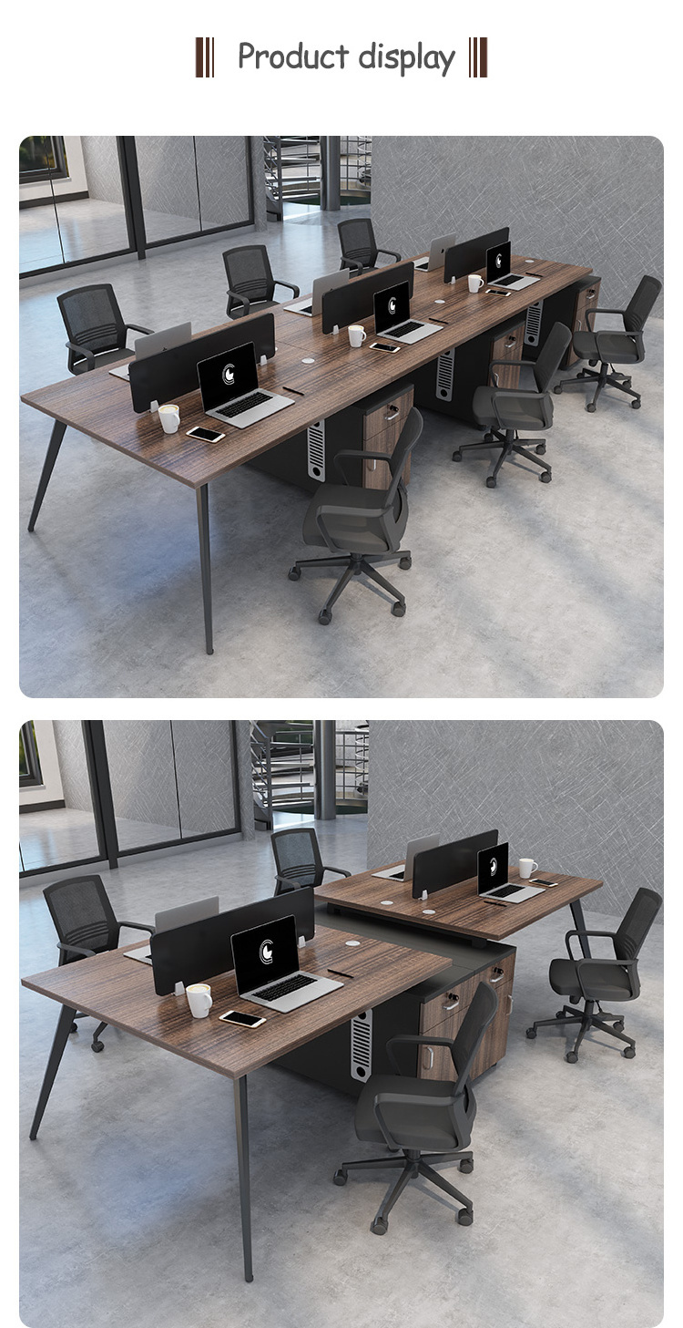 HC Modern Staff Desk Office Table Design And Chairs 6-8 Person Workstation office desk For Office Furniture