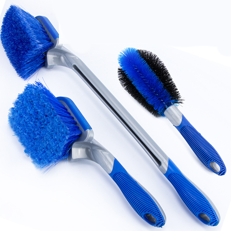 China Factory Long Short Handle PP Hair Tire Wheel Cleaning Brush Single Or Kits For Car Care SPA