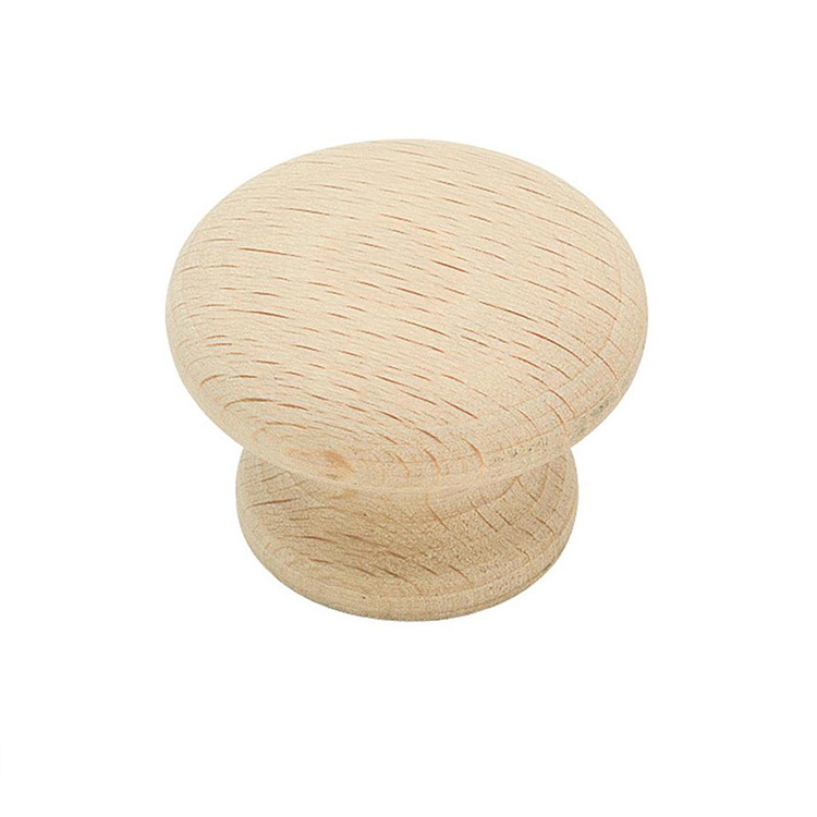 Natural Material Unfinished Drawer Wood Door Handles Small Round Wooden Funiture Cabinet Knobs