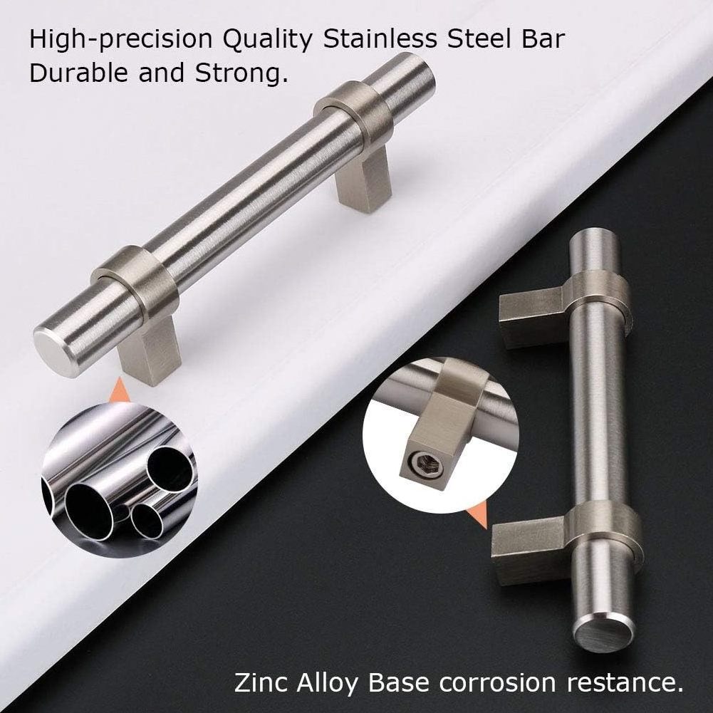 Stainless Steel Zinc Alloy Base Kitchen Door T Bar Wardrobe Closet Cabinet Handles Jaladeras Para Muebles Furniture Pull Handle