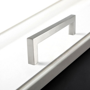 Stainless Steel Kitchen Cupboard Cabinet Door Handles Cabinet Square Drawer Pulls Furniture Hardware Handle