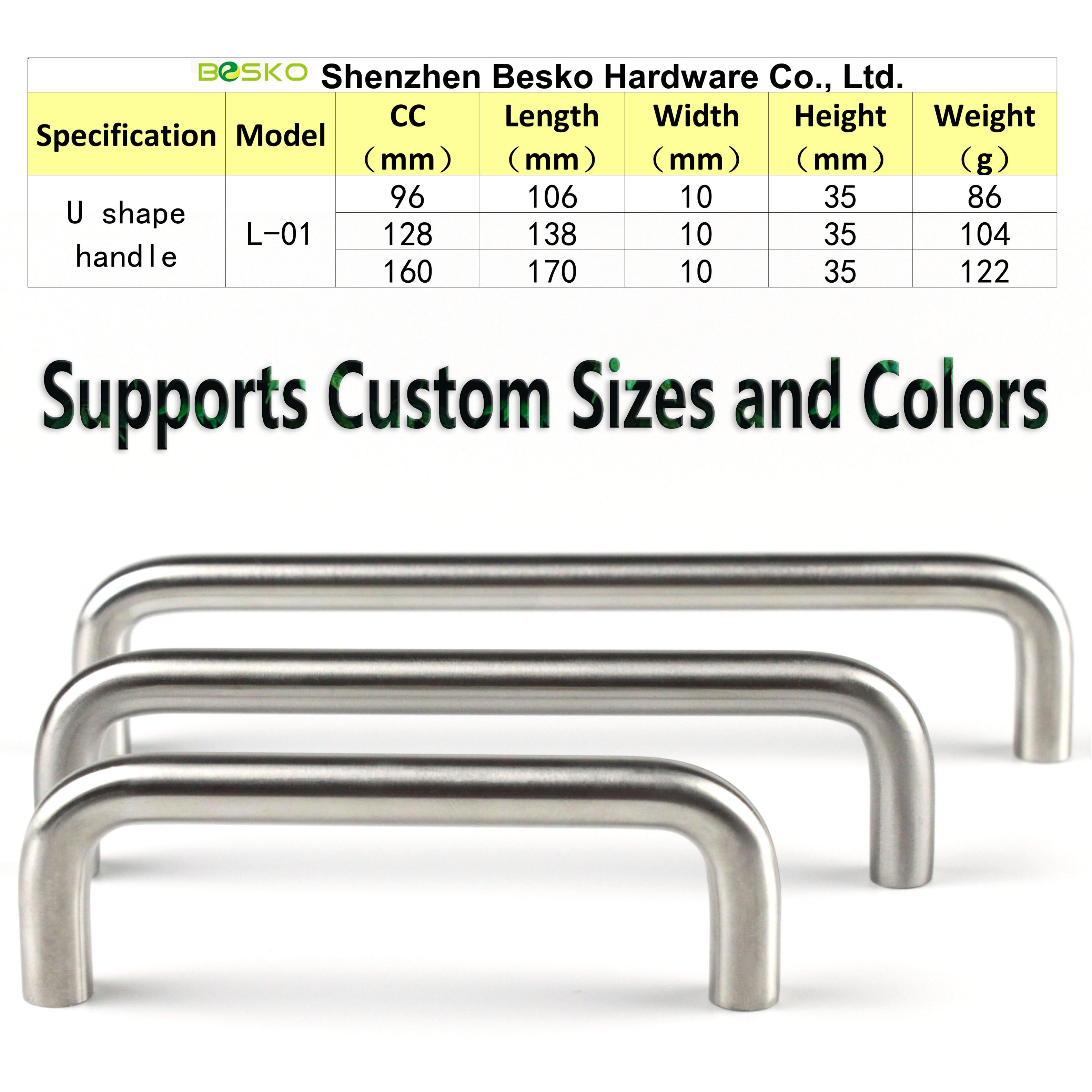 Solid SS Stainless Steel U Shape D Shape Pulls Furniture Handle For Bathroom Kitchen Cabinet Door Handle