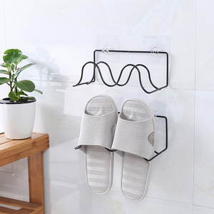 BESKO Wall Mounted Shoe Storage Rack Iron Shoe Rack Bathroom Slipper Rack Stand