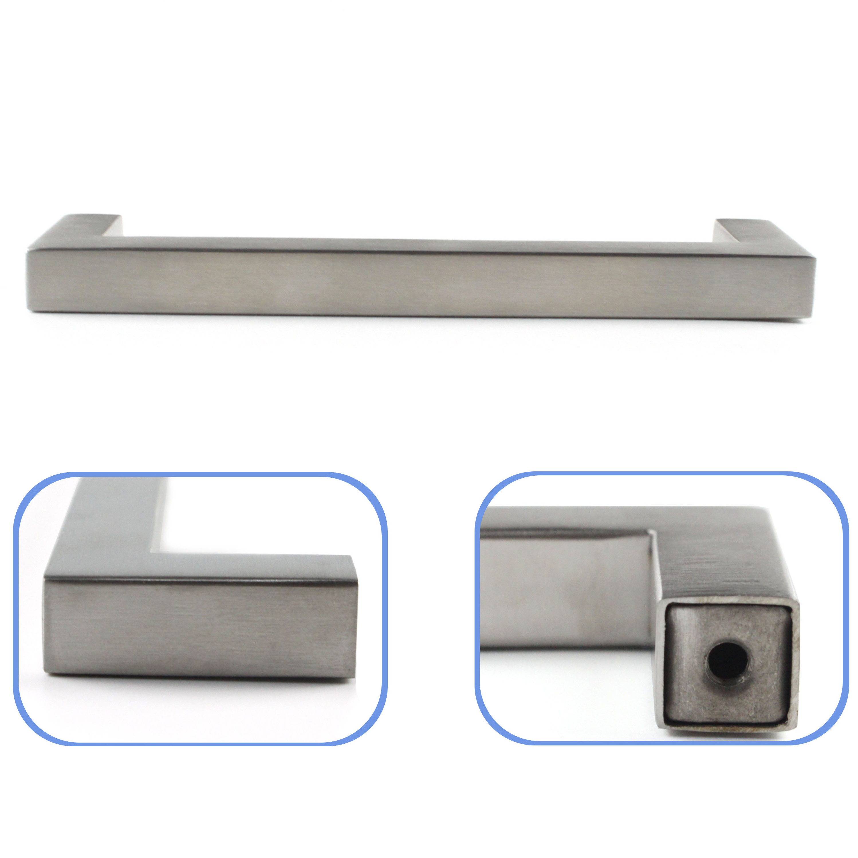 Brushed Nickel Stainless Steel Square Corner Kitchen Cabinet Door Handles And Knobs Hollow Drawer Furniture Handle Pulls