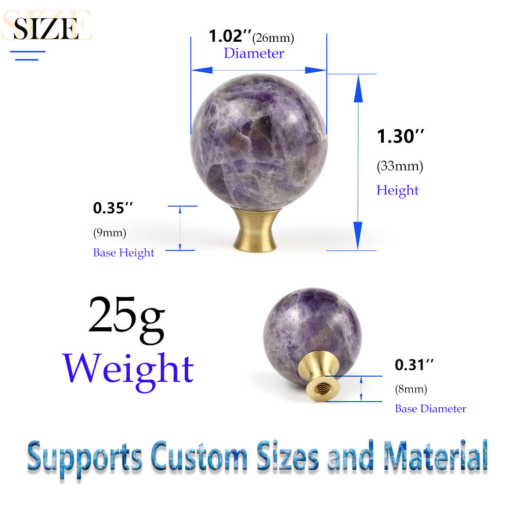 Marble Stone Cabinet Knob Modern Globular Dresser Drawer Small Furniture Knobs for Cupboard Cabinet Jewelry Box Casket