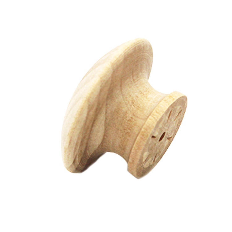 Natural Material Unfinished Drawer Wood Door Handles Small Round Wooden Funiture Cabinet Knobs