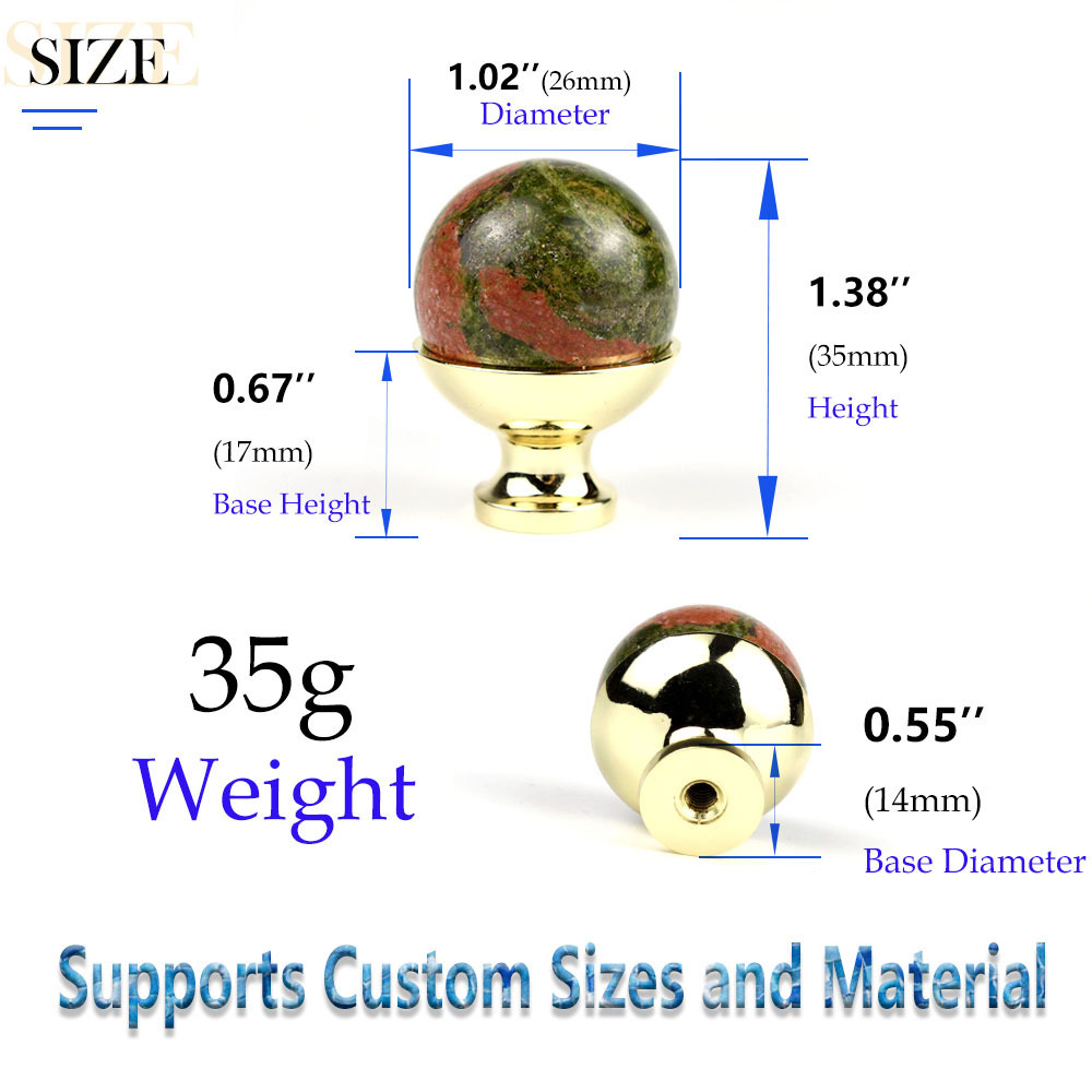 Natural Stone Marble Mother Of Pearl Agate Cabinet Door Knob Amethyst Granite Ball Furniture Drawer Interior Door Knobs