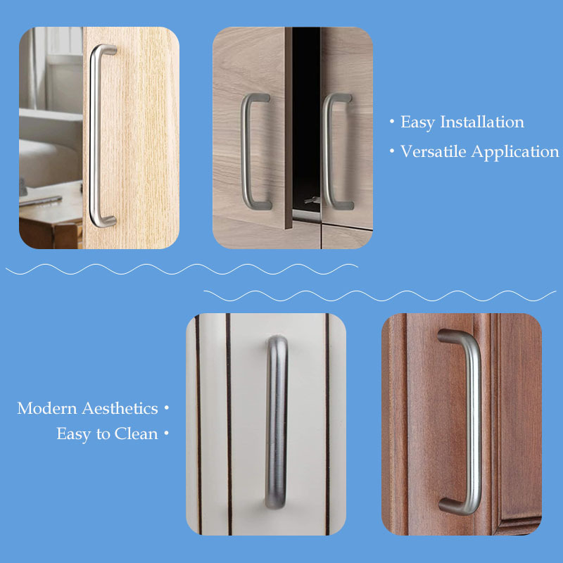 U Shape Stainless Steel D Shape Cabinet Handles Solid Kitchen Furniture Hardware Wardrobe Door Handle