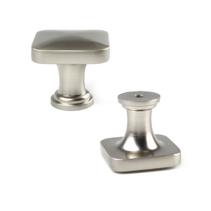 Brushed Satin Nickel BSN Zinc Alloy Cabinet Door Knobs Handles Square Kitchen Knobs for Furniture Cabinet