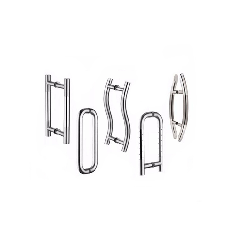 Customized Stainless Steel SS Shower Door Bathroom Glass Cabinet Long Pull Handle For Glass