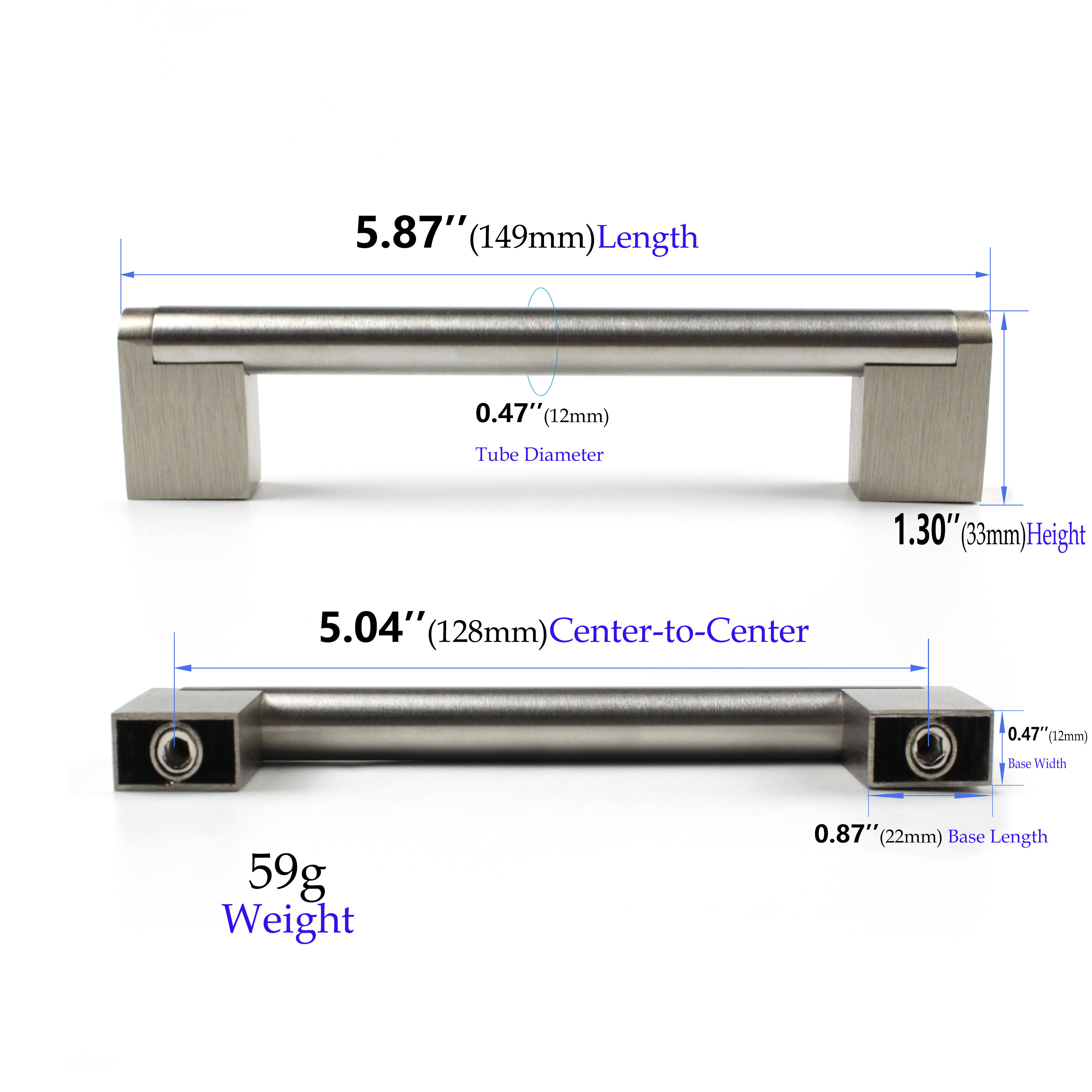 Modern Stainless Steel Round Cross Bar Pull Cabinet Drawer Door Pulls Furniture Handles Knobs