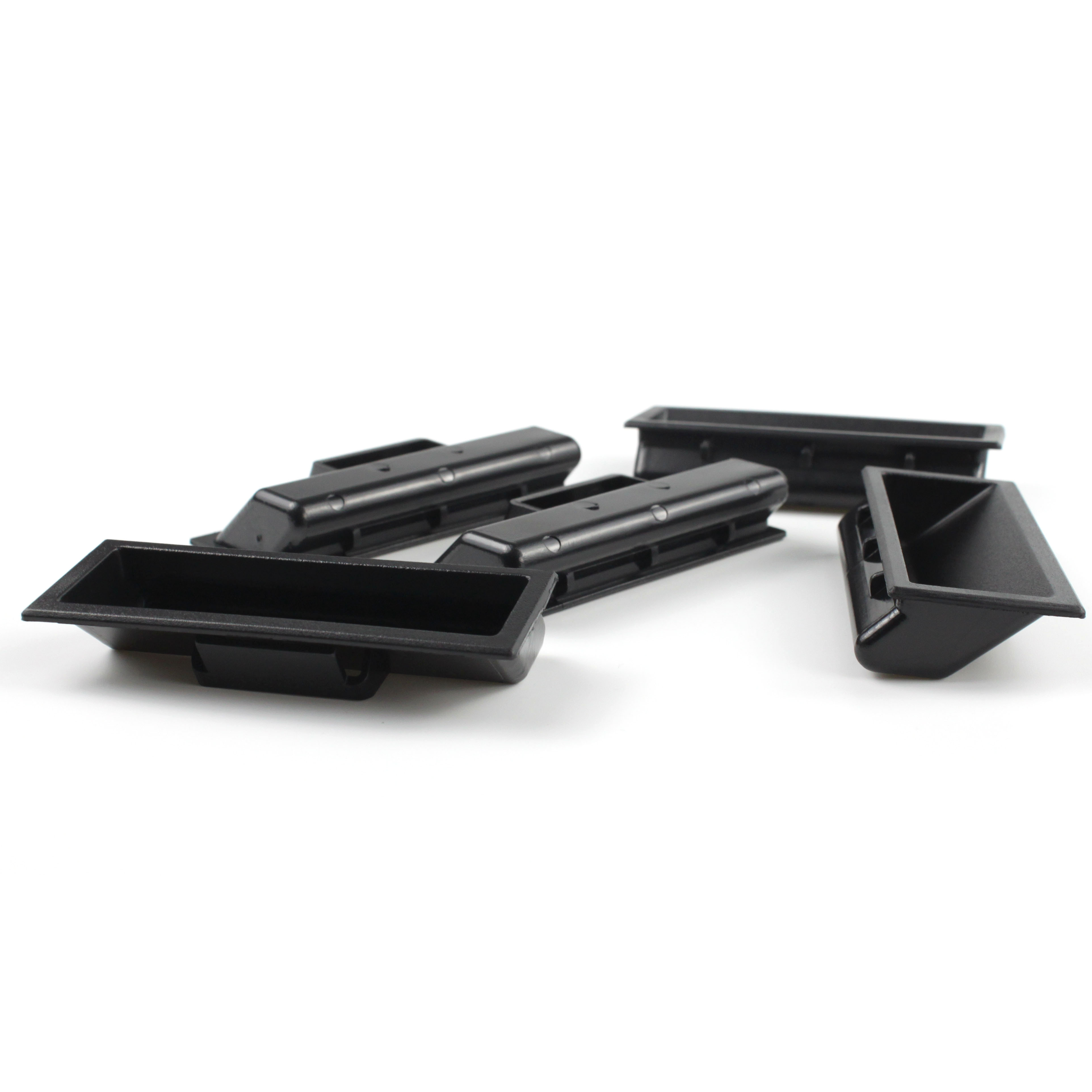 Rectangular Black Plastic Pulls Insert Hidden Integrated Cabinet Pull Sliding Closet Cupboard Door Handles