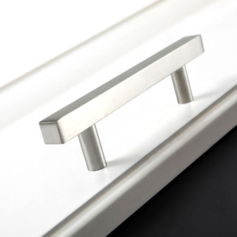 Kitchen Cabinet Square Handles Silver Drawer Pulls Hollow Stainless Steel T Bar Cabinet Door Hardware Handle