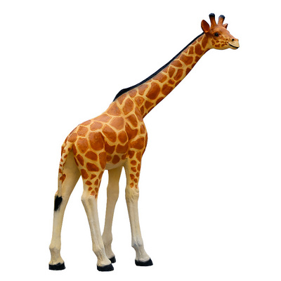 Life Full Size Giraffe Statue Large Blue Black Standing Giraffe Fiberglass Animal Sculpture Prop for Outdoor Garden Decoration