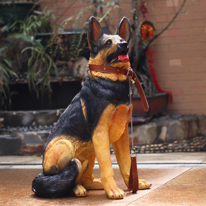 Customization Life Size Dog Statue Simulation Sheepdog Ornament Large Fiberglass Animal Sculpture for Outdoor Garden Decoration