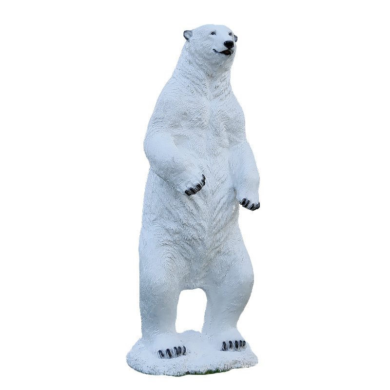 Life Size Statue Wholesales Cheap Large Fiberglass Giant Polyresin Sculpture  Outdoor Christmas Decoration White Polar Bear