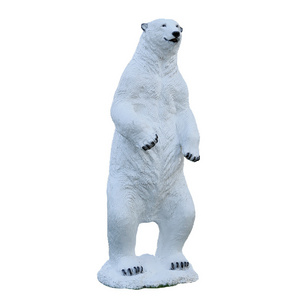 Life Size Statue Wholesales Cheap Large Fiberglass Giant Polyresin Sculpture  Outdoor Christmas Decoration White Polar Bear