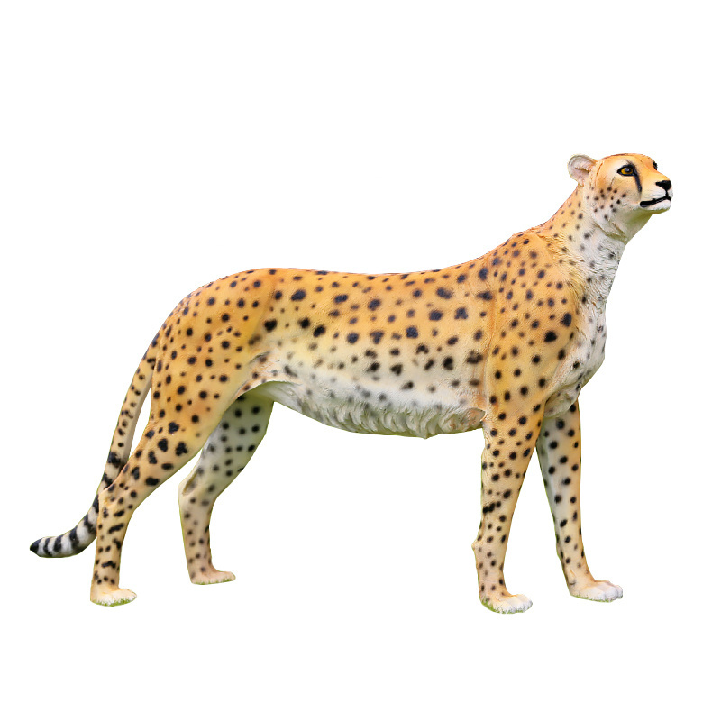 Life Size Cheetah Statue Simulation Leopard Large Fiberglass Giant Polyresin Animal Sculpture for Outdoor Garden Decoration