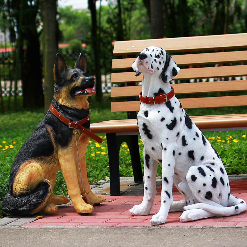 Customization Life Size Dog Statue Simulation Sheepdog Ornament Large Fiberglass Animal Sculpture for Outdoor Garden Decoration