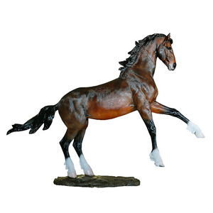 Life Size Statue Black White Horse Large Fiberglass Animal Sculpture for Outdoor Garden Decoration for Sale