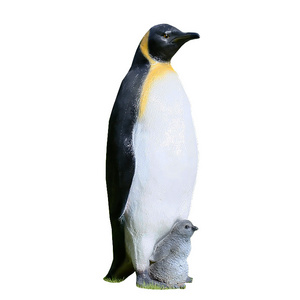 Cheaper Wholesale Life Size Penguin Statue Figurine Large Fiberglass Polyresin Animal Sculpture for Outdoor Garden Decoration